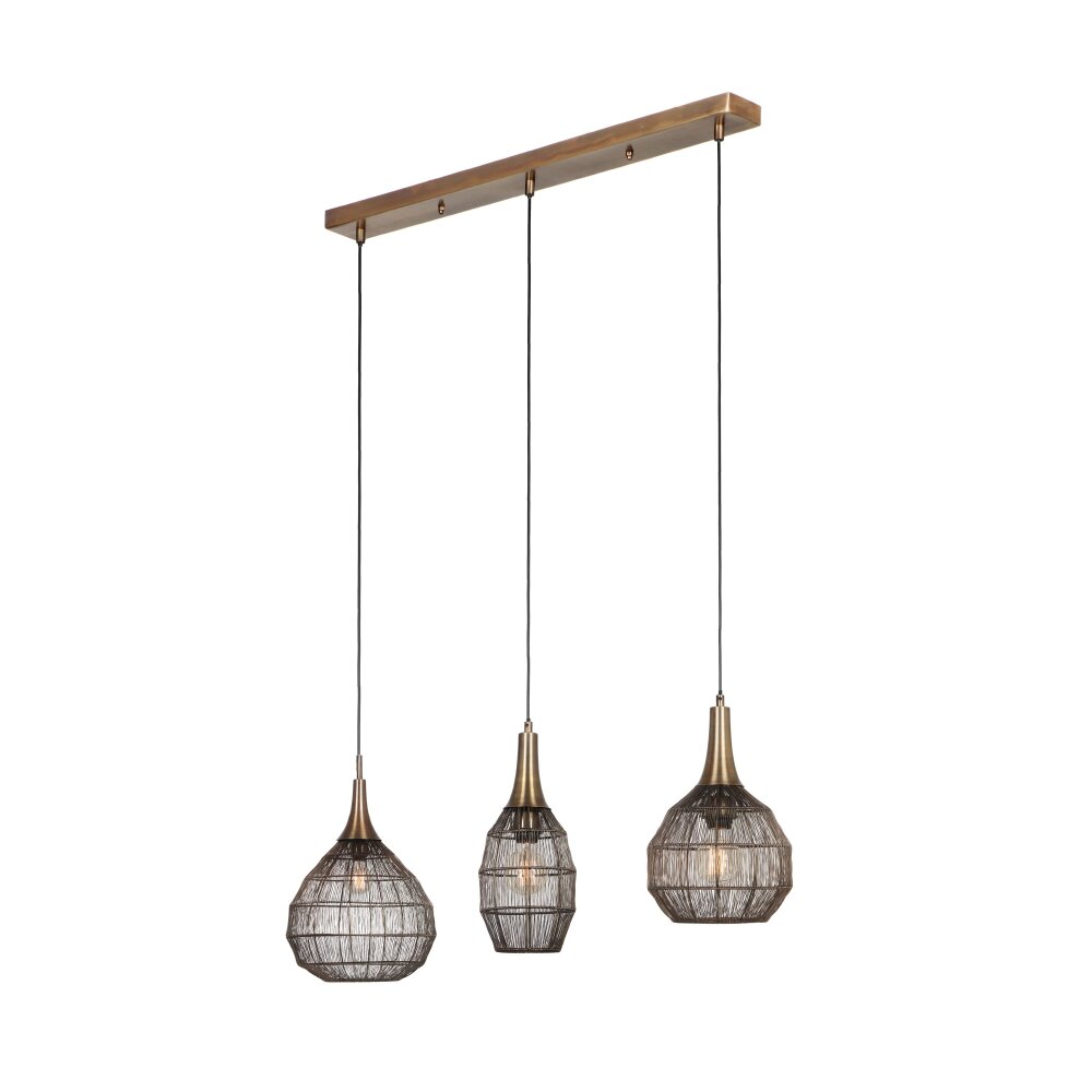 Trio SORAYA Pendelleuchte Altmessing, 3-flammig main product photo