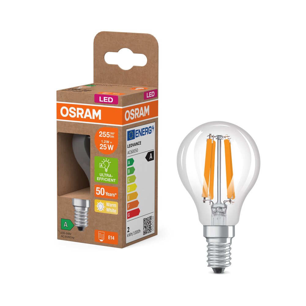 Osram LED E14 1,2 Watt 2700 Kelvin 255 Lumen main product photo