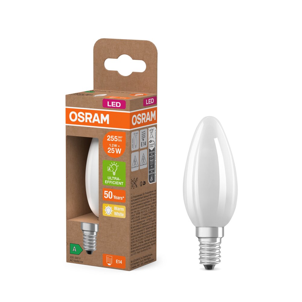 Osram LED E14 1,2 Watt 2700 Kelvin 255 Lumen main product photo
