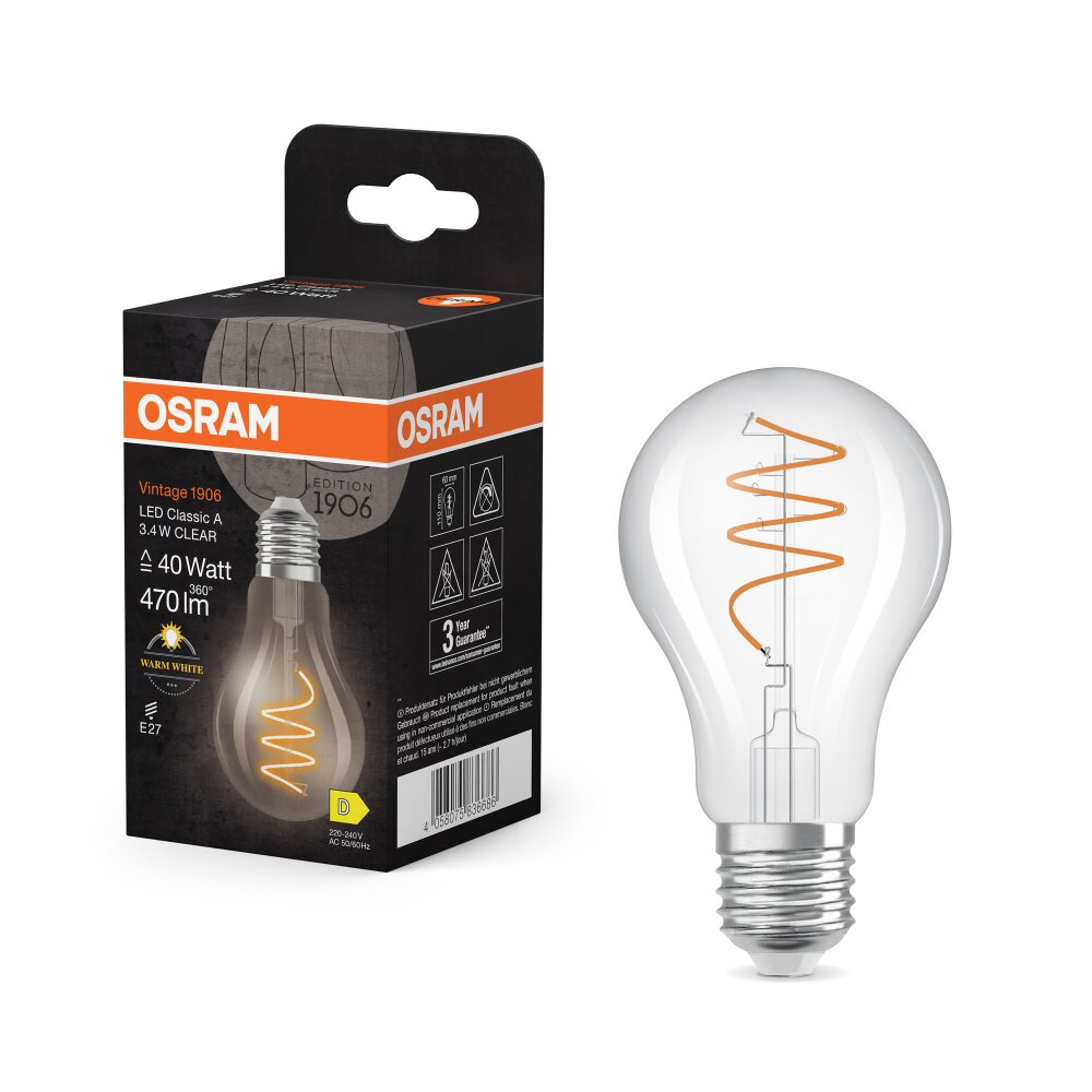 Osram LED E27 3,4 Watt 2700 Kelvin 470 Lumen main product photo