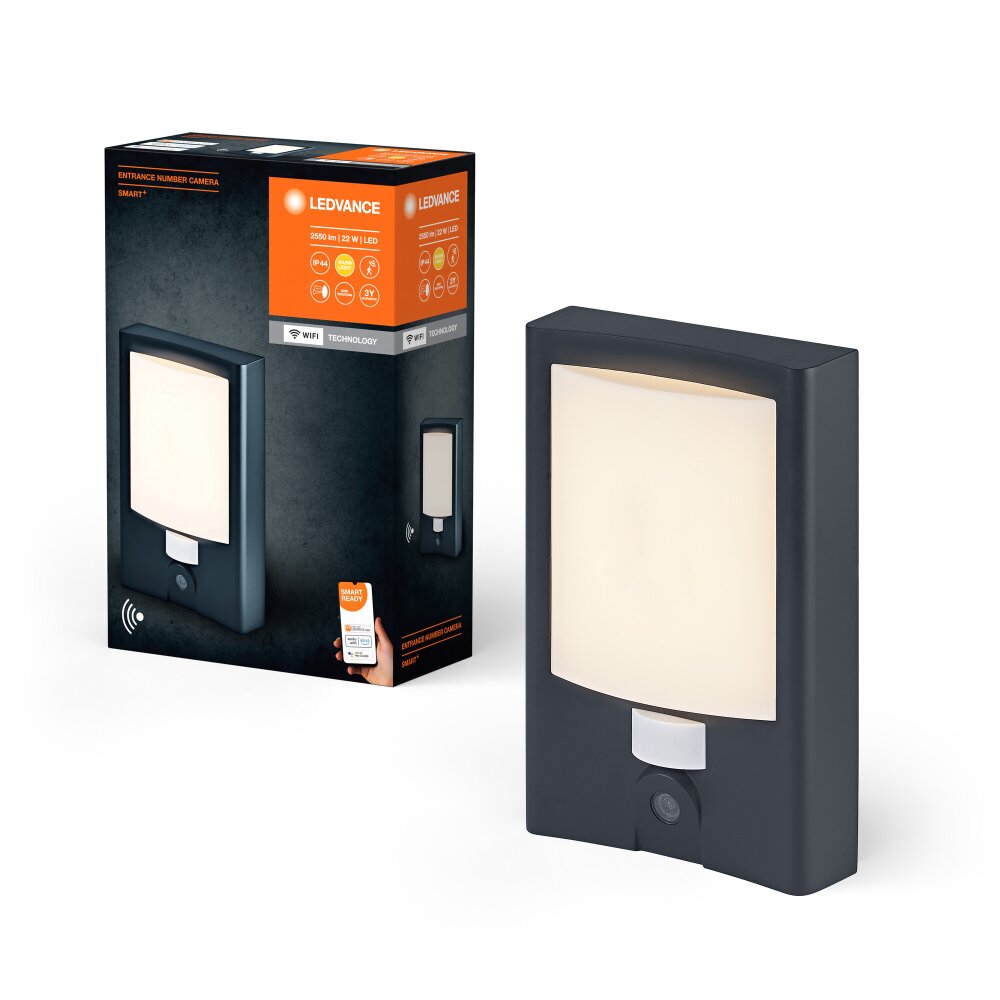 LEDVANCE SMART OUTD WIF Außenwandleuchte Grau, 1-flammig main product photo