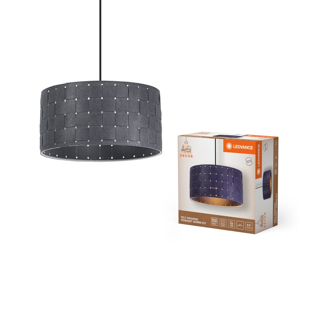 LEDVANCE DECOR Wand- und Deckenleuchte Grau, 1-flammig main product photo