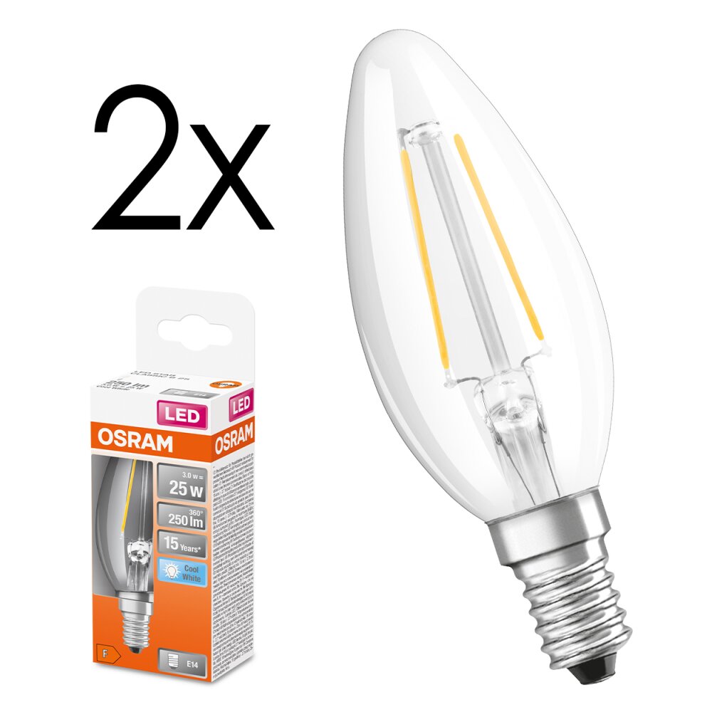 LED E14 2er Set 2,5 Watt 4000 Kelvin 250 Lumen main product photo