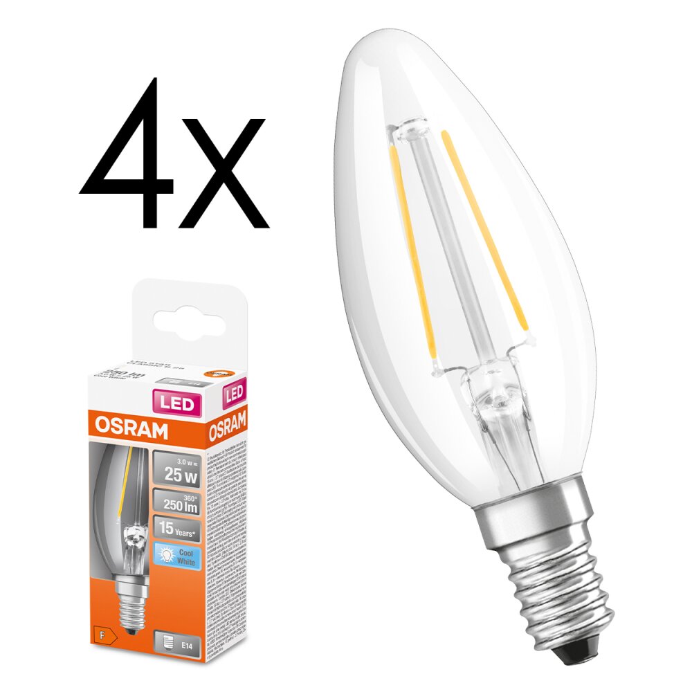 LED E14 4er Set 2,5 Watt 4000 Kelvin 250 Lumen main product photo