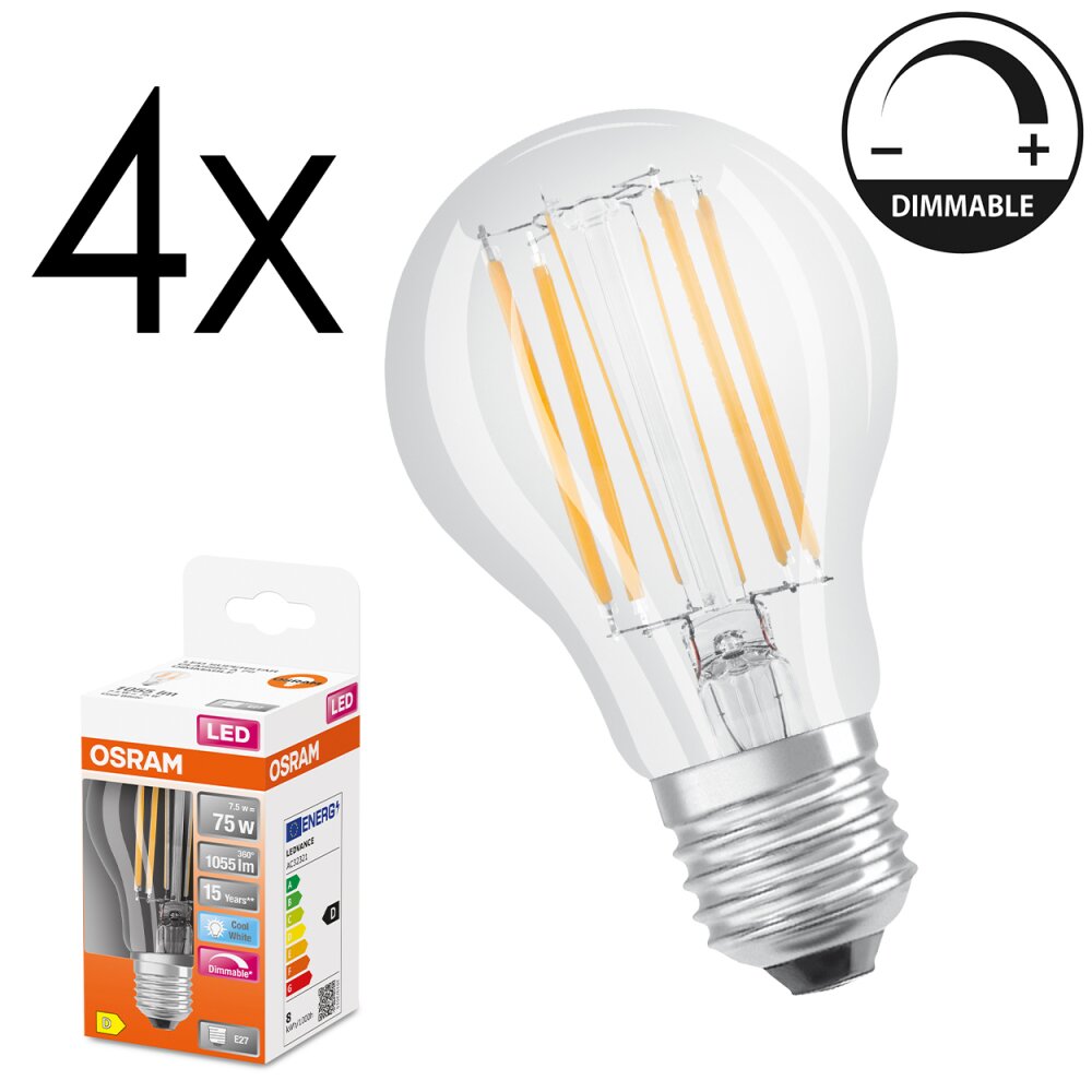 LED E27 4er Set 7,5 Watt 4000 Kelvin 1055 Lumen main product photo