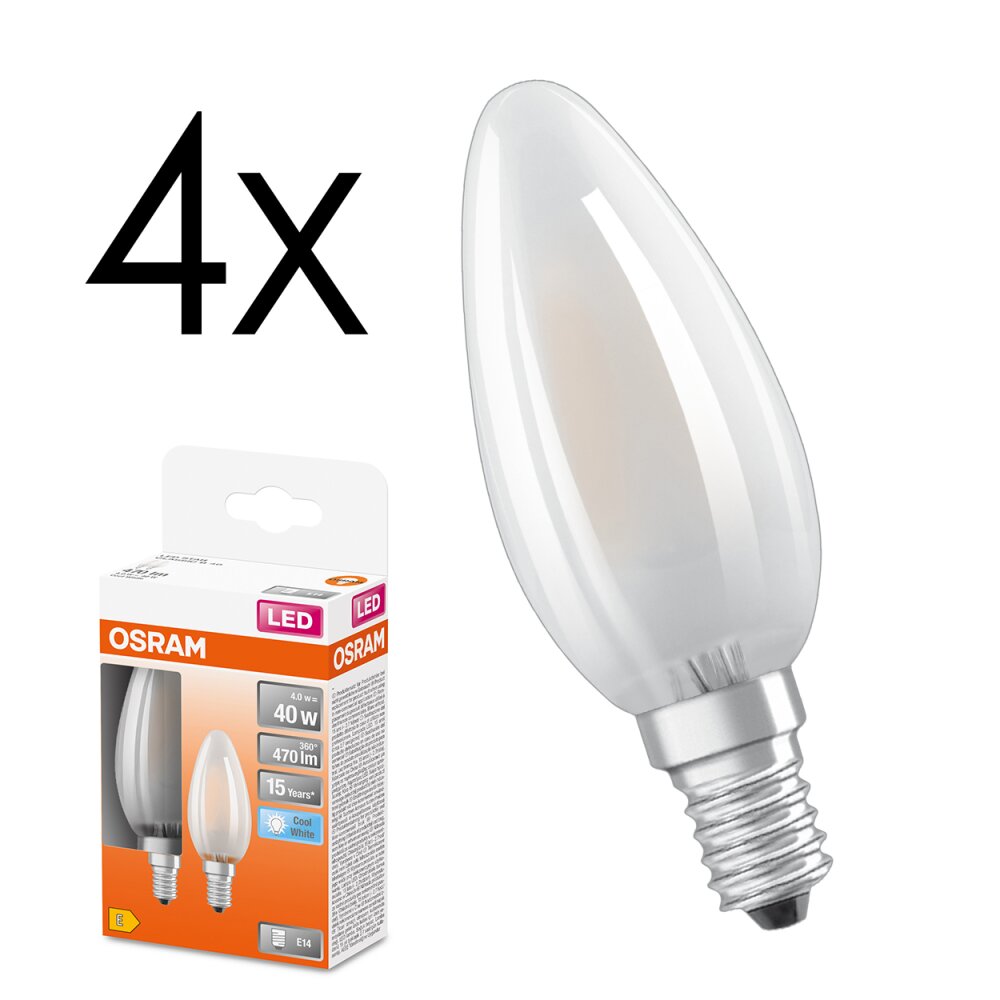 LED E14 4er Set 4 Watt 4000 Kelvin 470 Lumen main product photo