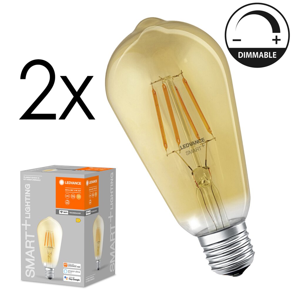 LED E27 2er Set 6 Watt 2400 Kelvin 680 Lumen main product photo
