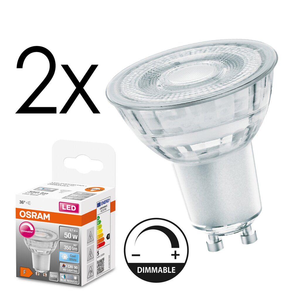 LED GU10 2er Set 4,7 Watt 4000 Kelvin 350 Lumen main product photo