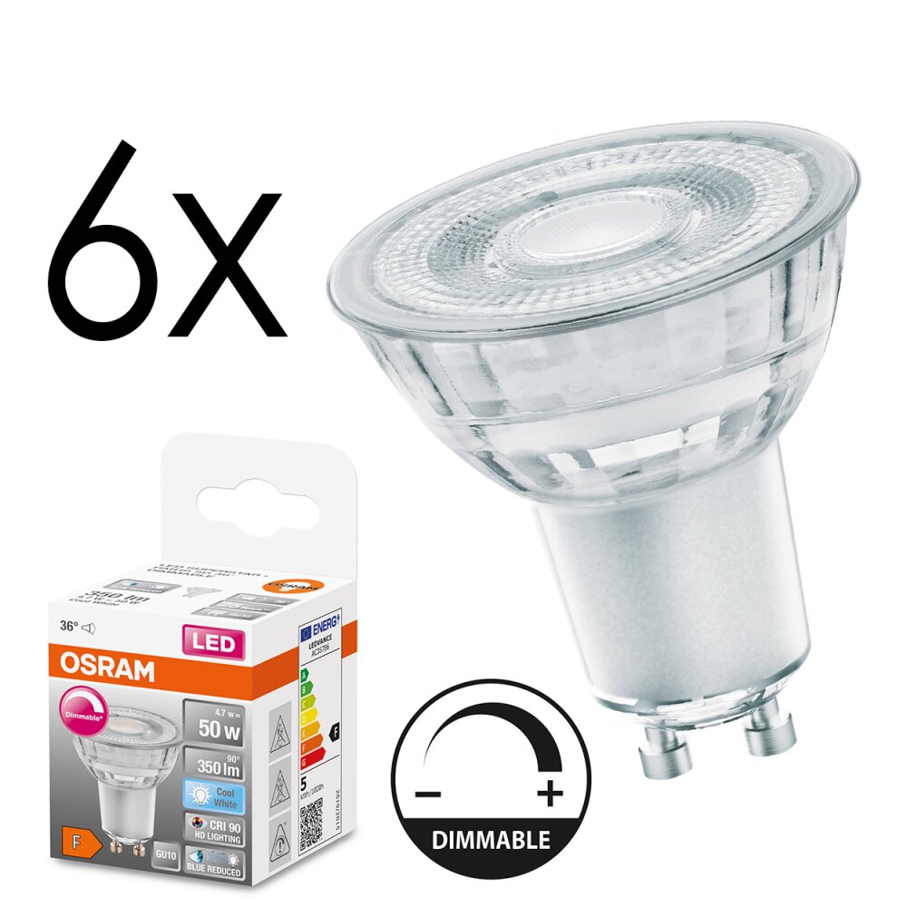 LED GU10 6er Set 4,7 Watt 4000 Kelvin 350 Lumen main product photo