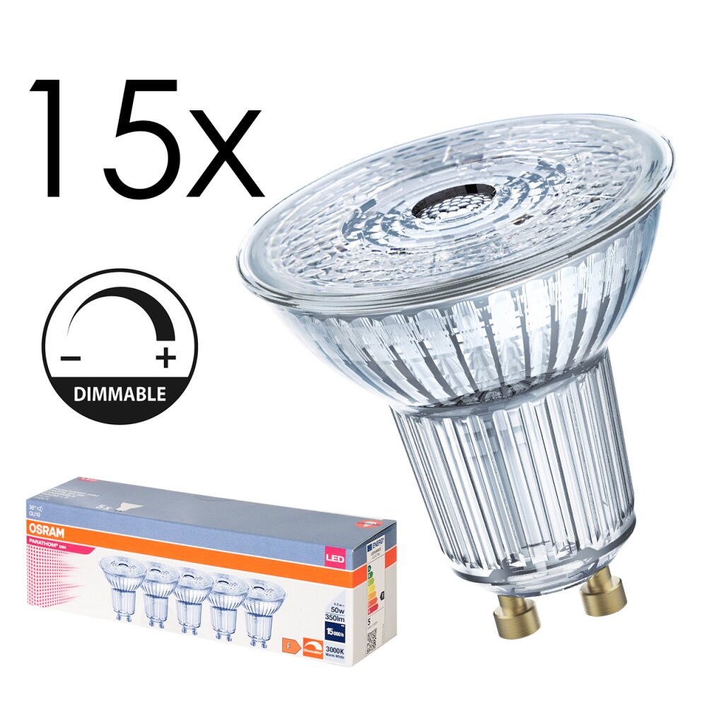 LED GU10 15er Set 4,5Watt 3000 Kelvin 350 Lumen main product photo