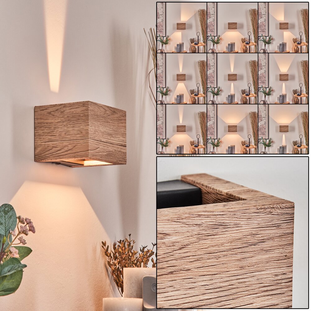 Marmorera Wandleuchte Holzoptik, Schwarz, 1-flammig main product photo