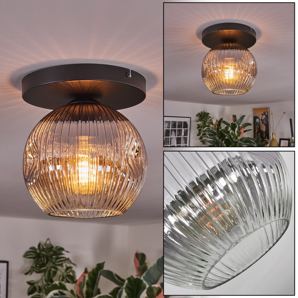 Ripoll Deckenleuchte Glas 20 cm Klar, Rauchfarben, 1-flammig main product photo