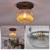 Ripoll Deckenleuchte Glas 25 cm Chrom, Klar, Rauchfarben, 1-flammig