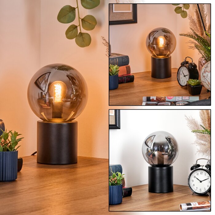 Gastor Tischleuchte Glas 15 cm Rauchfarben, 1-flammig