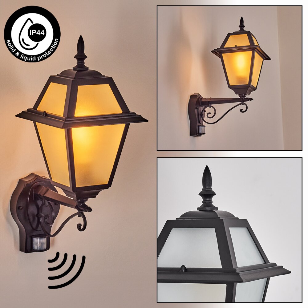 Fornelos Außenwandleuchte Schwarz, 1-flammig, Bewegungsmelder main product photo