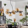 Koyoto Pendelleuchte Glas 15 cm Bernsteinfarben, Rauchfarben, 8-flammig