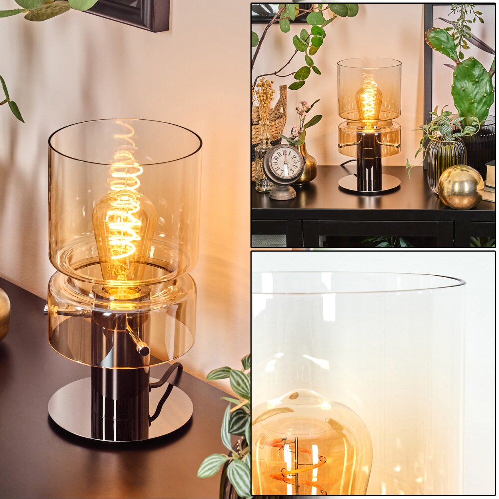 Hasvik Tischleuchte Chrom, Schwarz, 1-flammig main product photo