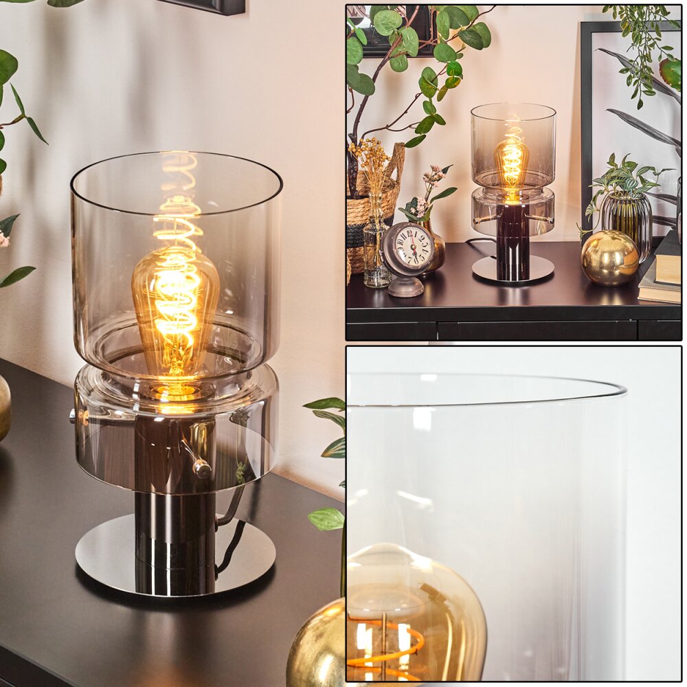 Hasvik Tischleuchte Chrom, Schwarz, 1-flammig main product photo