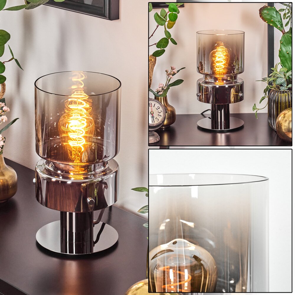 Hasvik Tischleuchte Chrom, Schwarz, 1-flammig main product photo