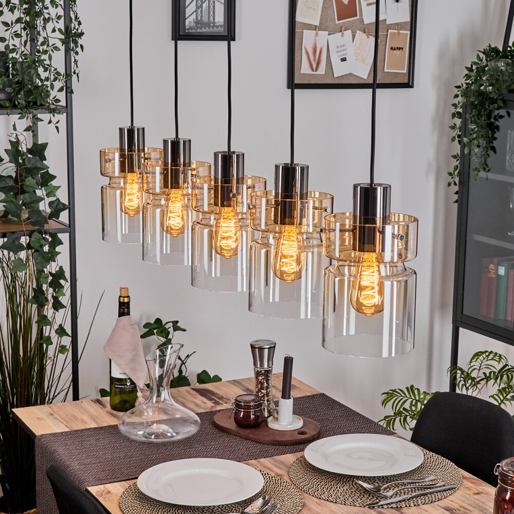 Hasvik Hängeleuchte Schwarz, 5-flammig main product photo