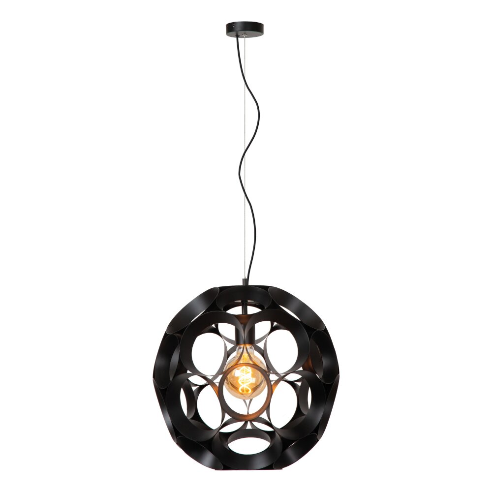 Lucide HANNELORE Pendelleuchte Schwarz, 1-flammig main product photo