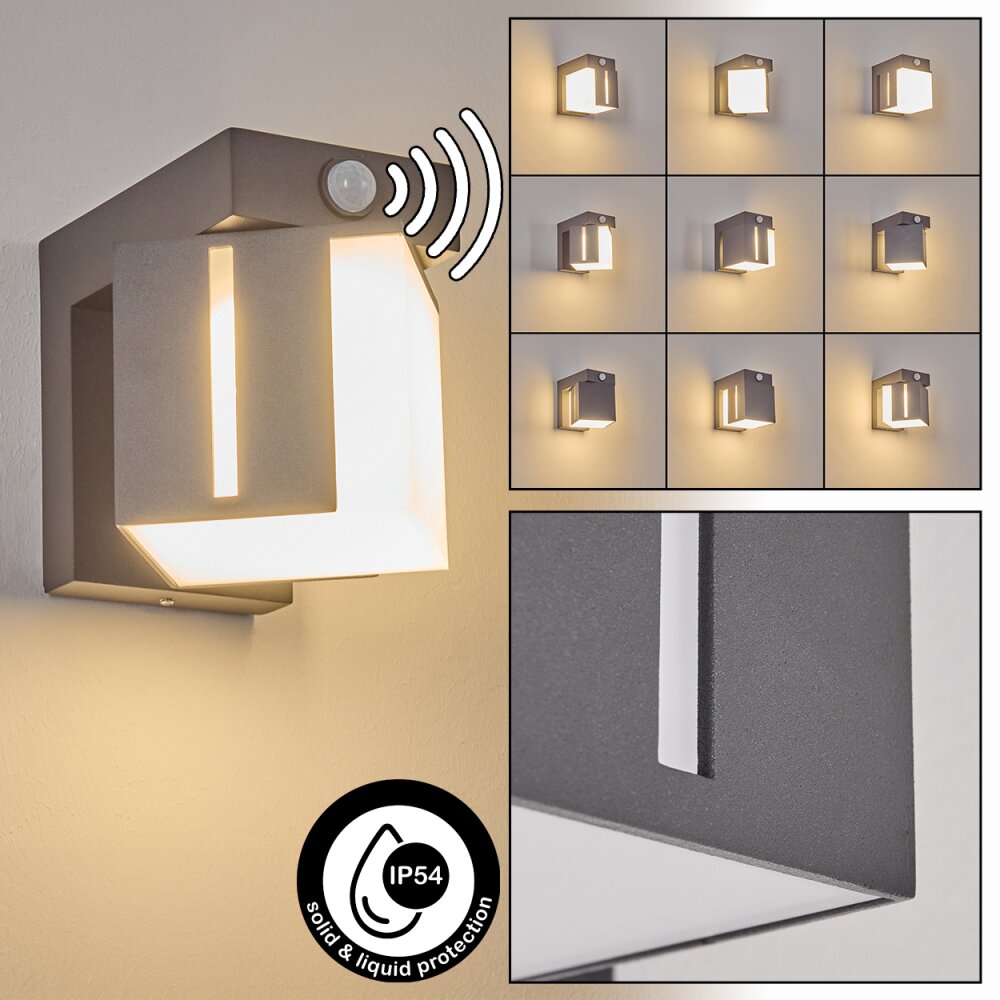 Swanek Außenwandleuchte LED Anthrazit, 1-flammig, Bewegungsmelder main product photo