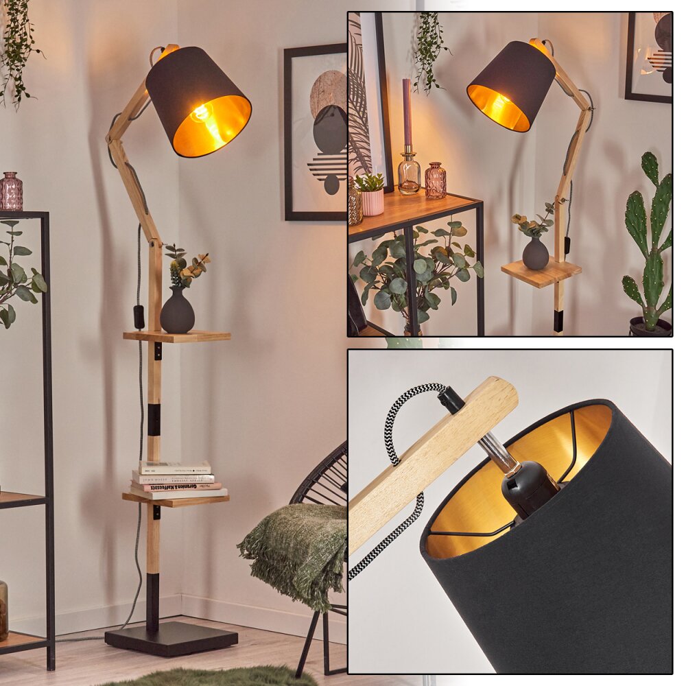 Tukchor Stehleuchte Naturfarben, Schwarz, 1-flammig main product photo