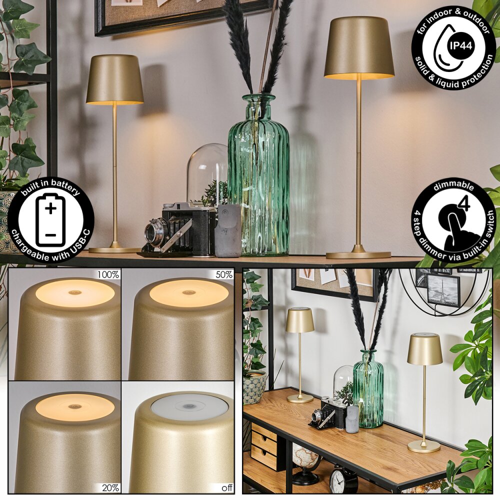 Belece Tischleuchte 2-er Set LED Gold, 1-flammig main product photo