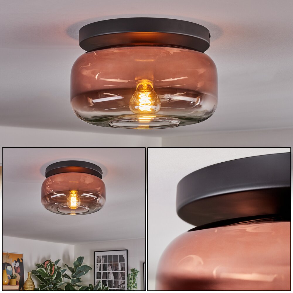 Boza Deckenleuchte Glas 28 cm Klar, Kupferfarben, 1-flammig main product photo