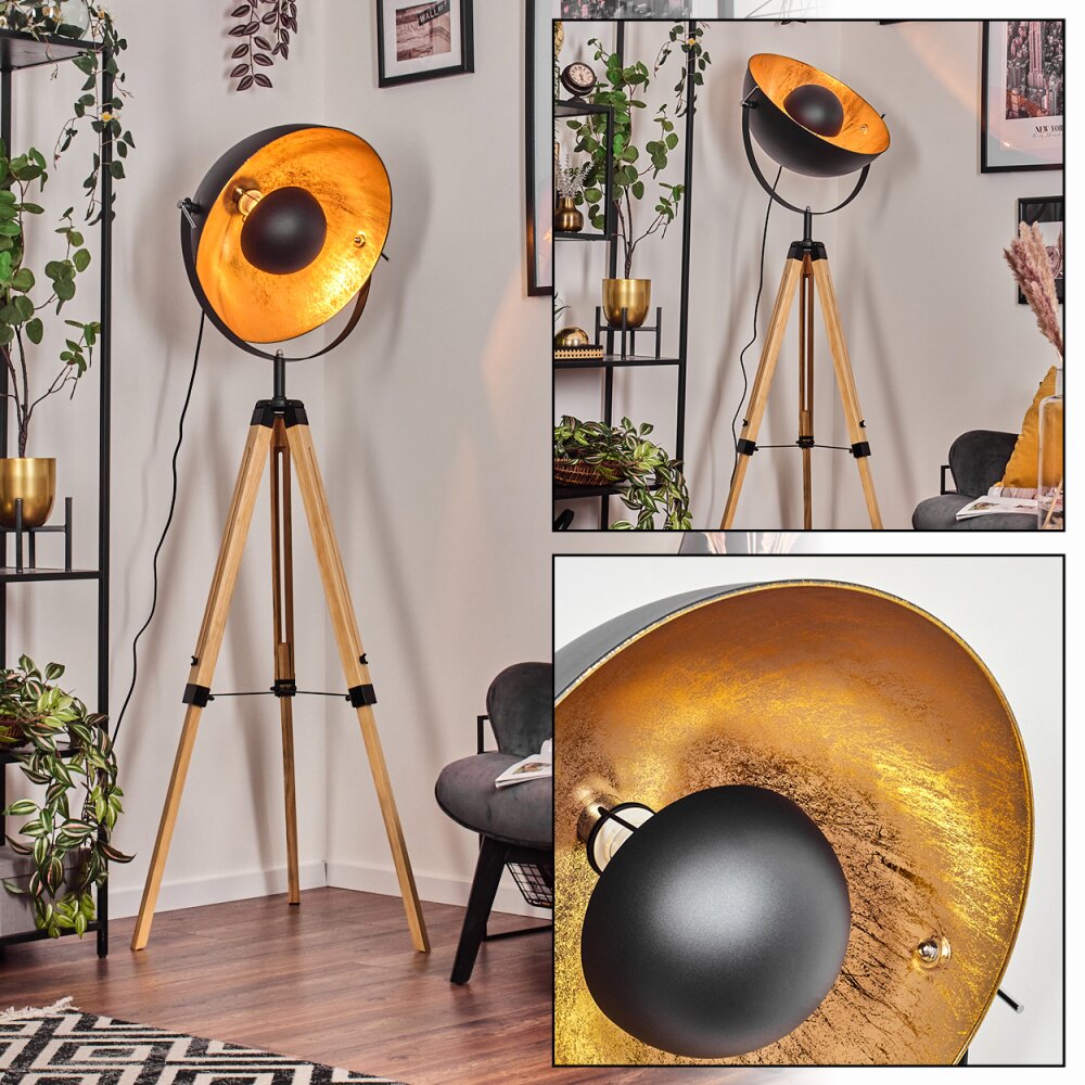 Jupiter Stehleuchte Naturfarben, Schwarz, 1-flammig main product photo