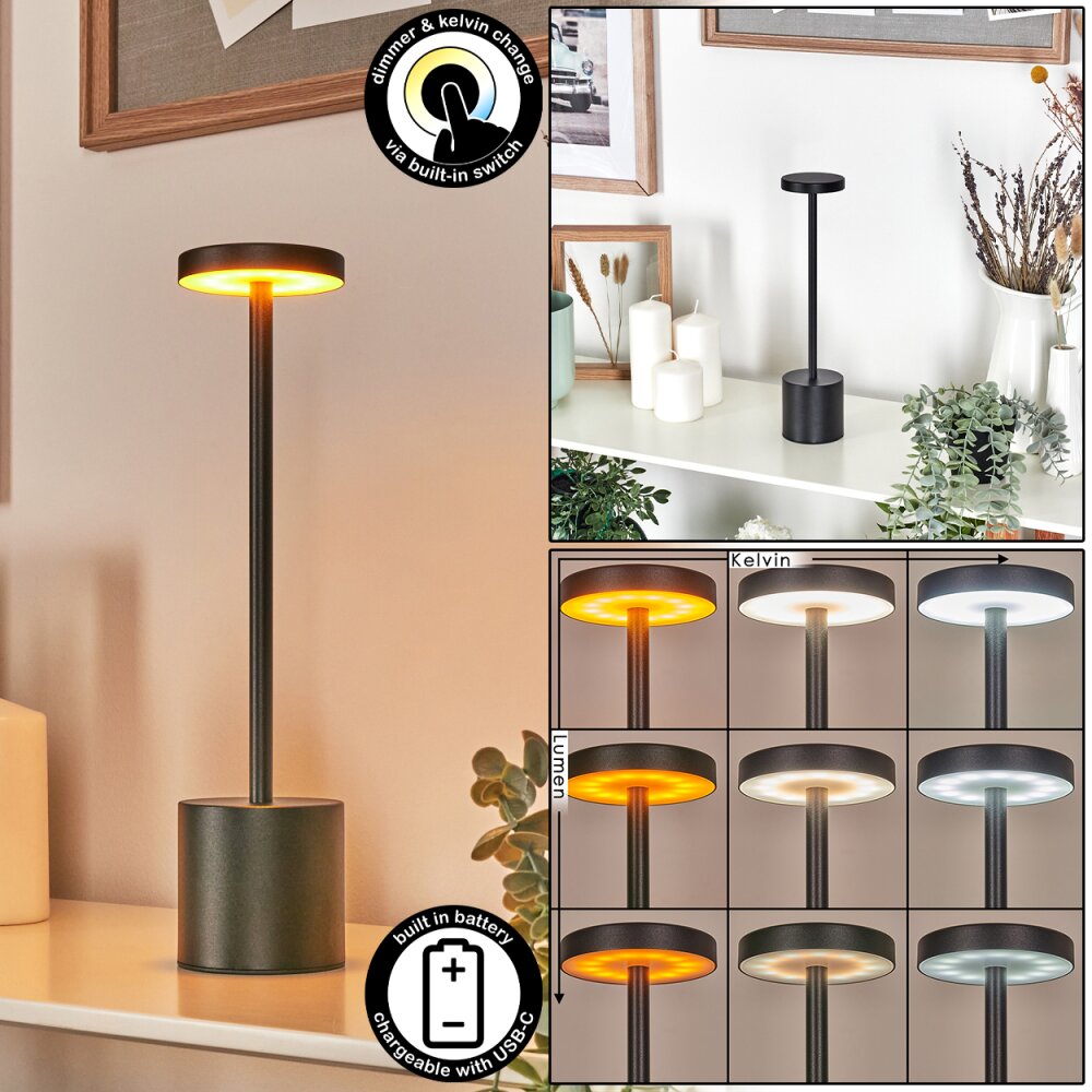 Parel Tischleuchte LED Schwarz, 1-flammig main product photo