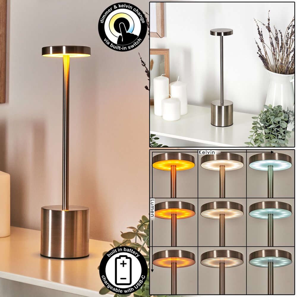 Parel Tischleuchte LED Nickel-Matt, 1-flammig main product photo
