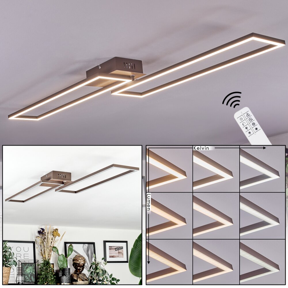 Brina Deckenleuchte LED Braun, Gold, 1-flammig, Fernbedienung main product photo