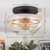 Mertola Deckenleuchte Glas 35 cm Bernsteinfarben, Klar, 1-flammig