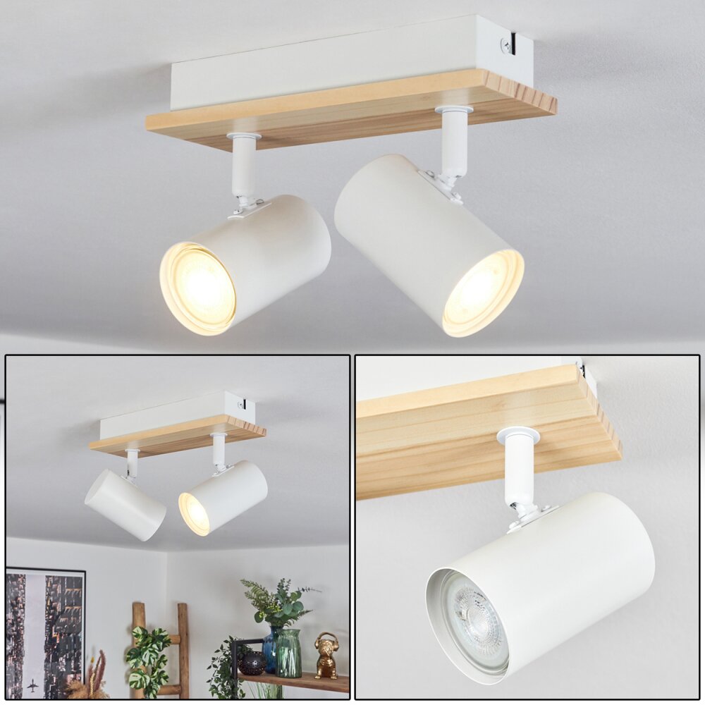 Gesteira Deckenleuchte Naturfarben, Weiß, 2-flammig main product photo