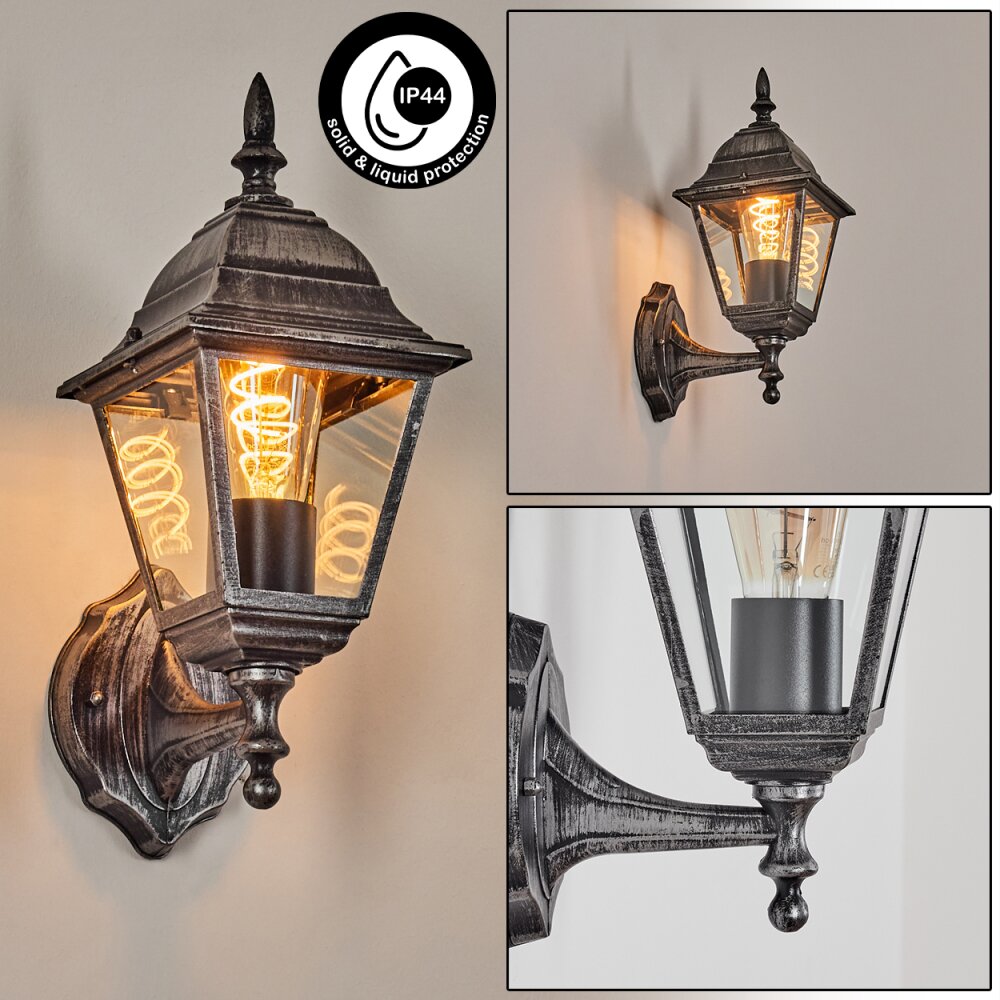 Naofe Außenwandleuchte Schwarz, Silber, 1-flammig main product photo