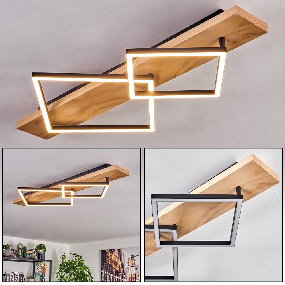 Pompu Deckenleuchte LED Naturfarben, Schwarz, 1-flammig main product photo