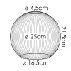 Koyoto Ersatzglas 25 cm Gold, Klar