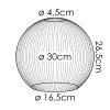 Lampenschirm aus Glas Koyoto Ersatzglas 30 cm Klar, Rauchfarben