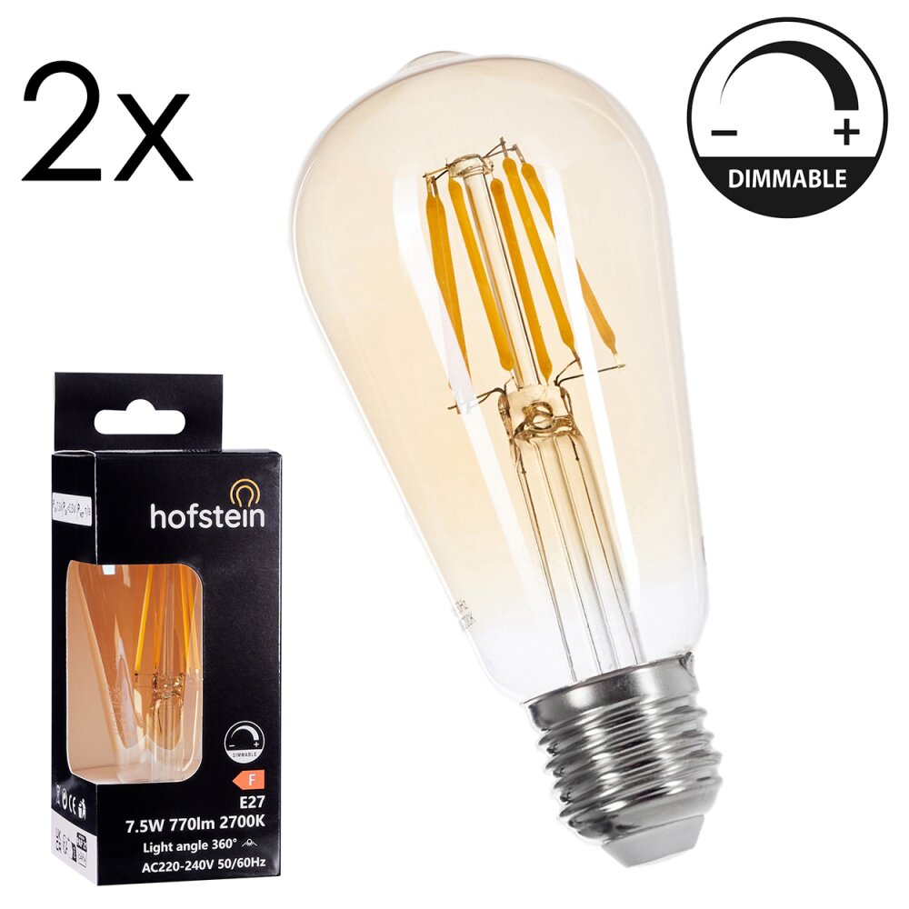 LED E27 2er Set 5 Watt 2700 Kelvin 600 Lumen main product photo
