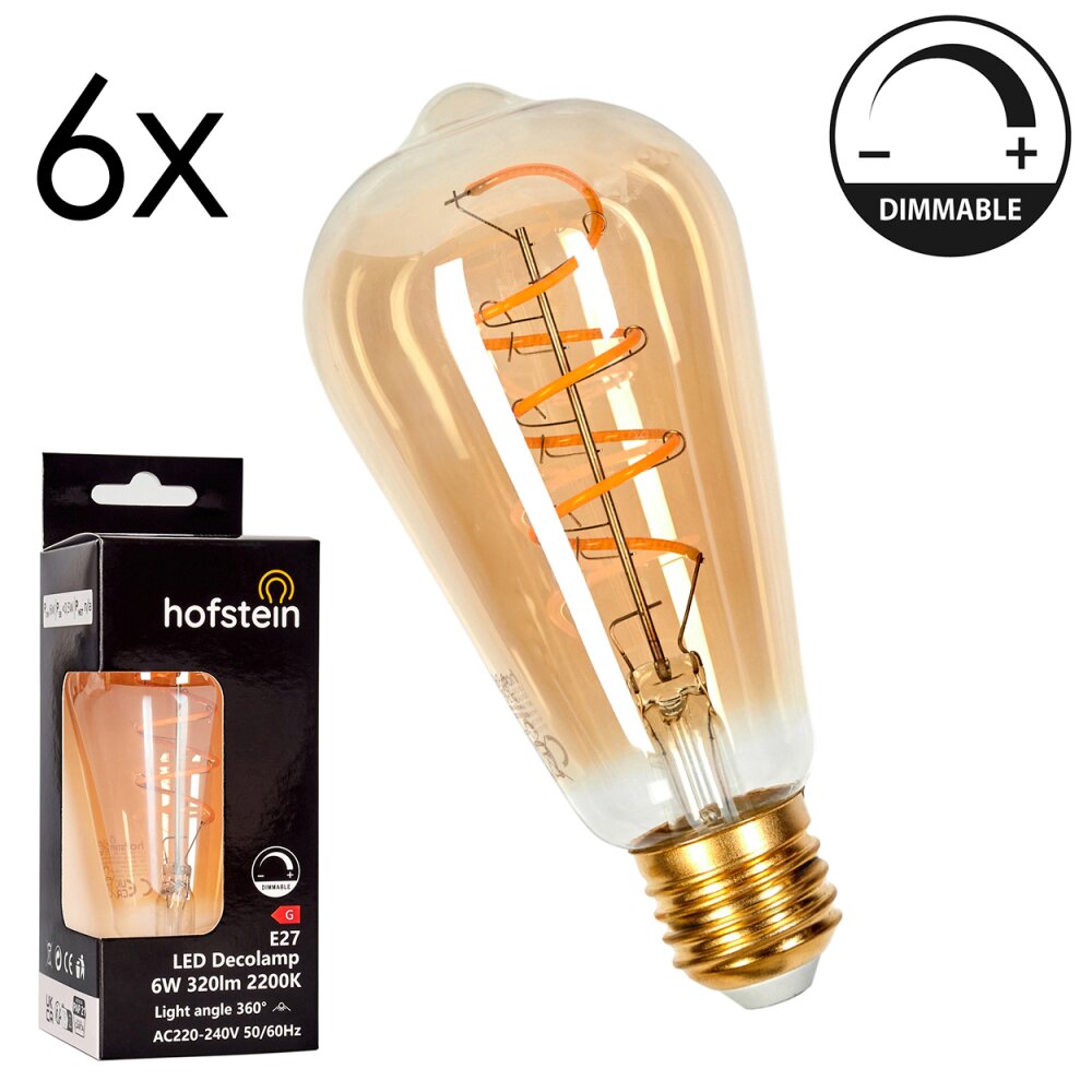 LED E27 6er Set 6 Watt 2200 Kelvin 320 Lumen main product photo