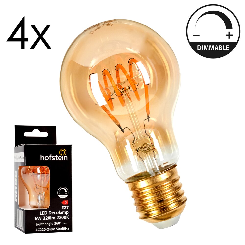 LED E27 4er Set 6 Watt 2200 Kelvin 320 Lumen main product photo