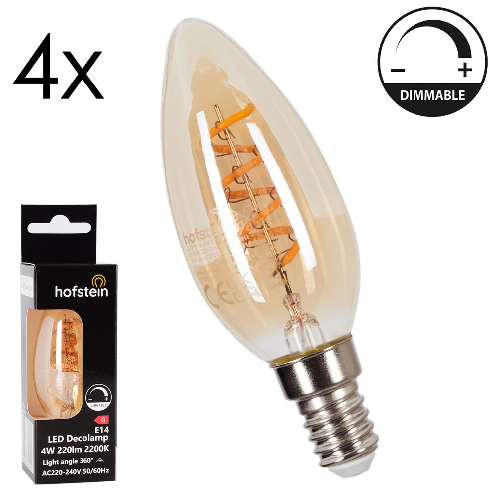 LED E14 4er Set 4 Watt 2200 Kelvin 220 Lumen main product photo