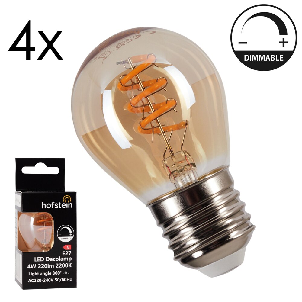 LED E27 4er Set 4 Watt 2200 Kelvin 220 Lumen main product photo