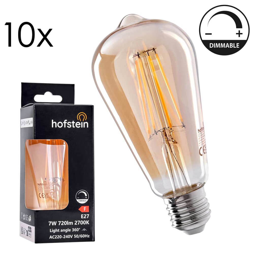 LED E27 10er Set 7 Watt 2700 Kelvin 720 Lumen main product photo