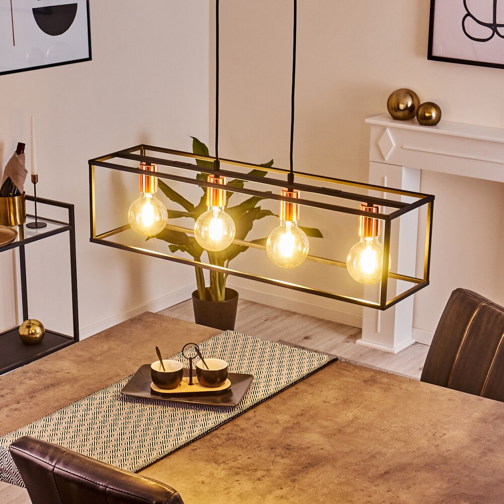 Flambeau Pendelleuchte Schwarz, 4-flammig main product photo