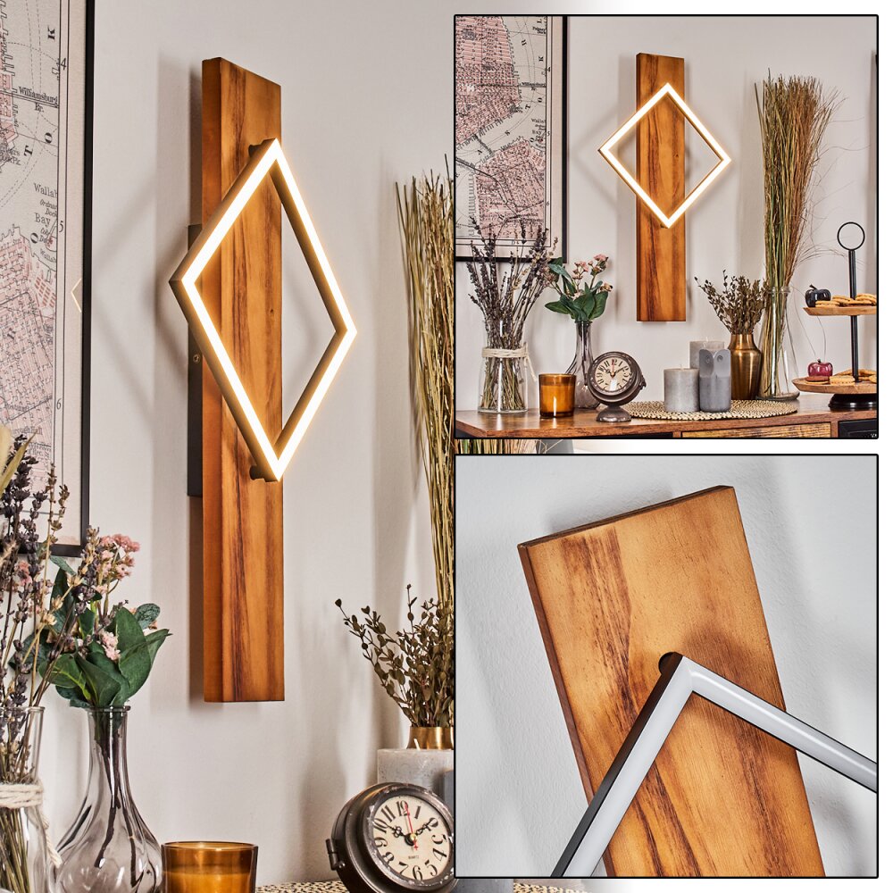 Pompu Wandleuchte LED Naturfarben, Schwarz, 1-flammig main product photo