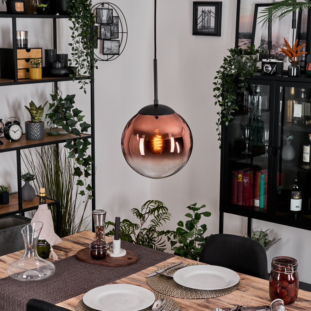 Gastor Hängeleuchte Glas 25 cm Klar, Kupferfarben, 1-flammig main product photo
