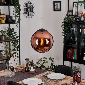 Gastor Hängeleuchte Glas 30 cm Kupferfarben, 1-flammig