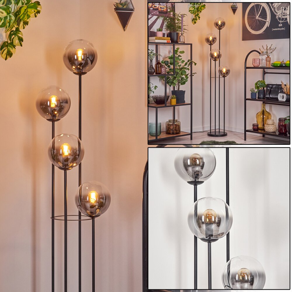 Gastor Stehleuchte Glas 15 cm Klar, Rauchfarben, 4-flammig main product photo